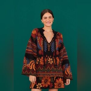 Farm Rio Macaw ballet Ainika sweater and skirt matching set size xl